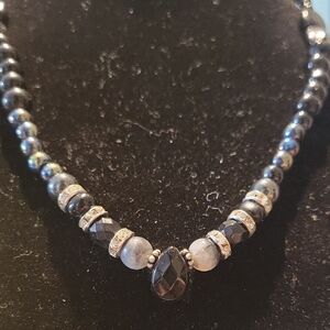 Elegant Black Beaded Necklace